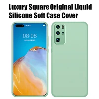 for huawei p40 pro p30 pro p20 pro mate 40 pro 30 pro 20 pro case luxury square original liquid silicone soft case cover