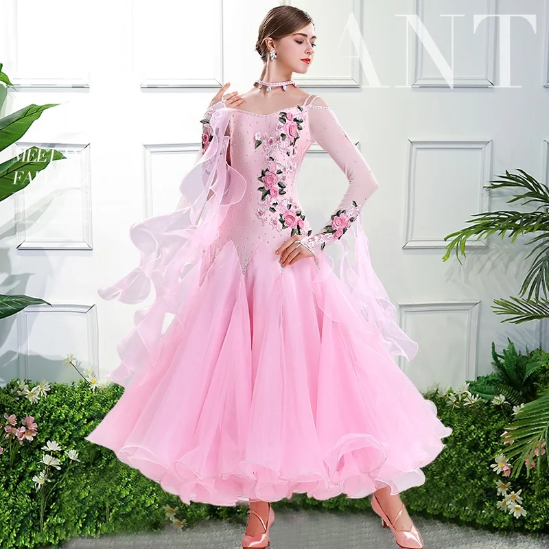 

pink ballroom dress standard plus size ballroom dance costume red tango dress viennese waltz dress foxtrot dance dress quickstep