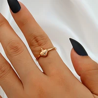lovely mushroom shape zircon ring for women metal micro diamond opening adjustable geometric couple ring gold and silver color