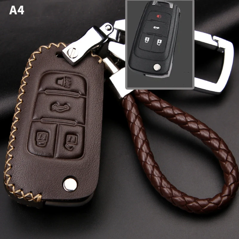 

Leather Car Key Case Cover For Chevrolet Buick Cruze Trax Aveo Opel Astra Antara J Mokka Insignia Corsa Meriva Zafira Ring