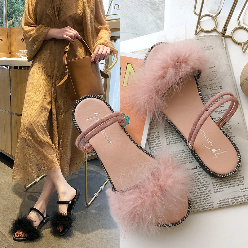 Сандалии женские сандалии модель 2020 года новые стильные модные с плюшевой подкладкой двойного