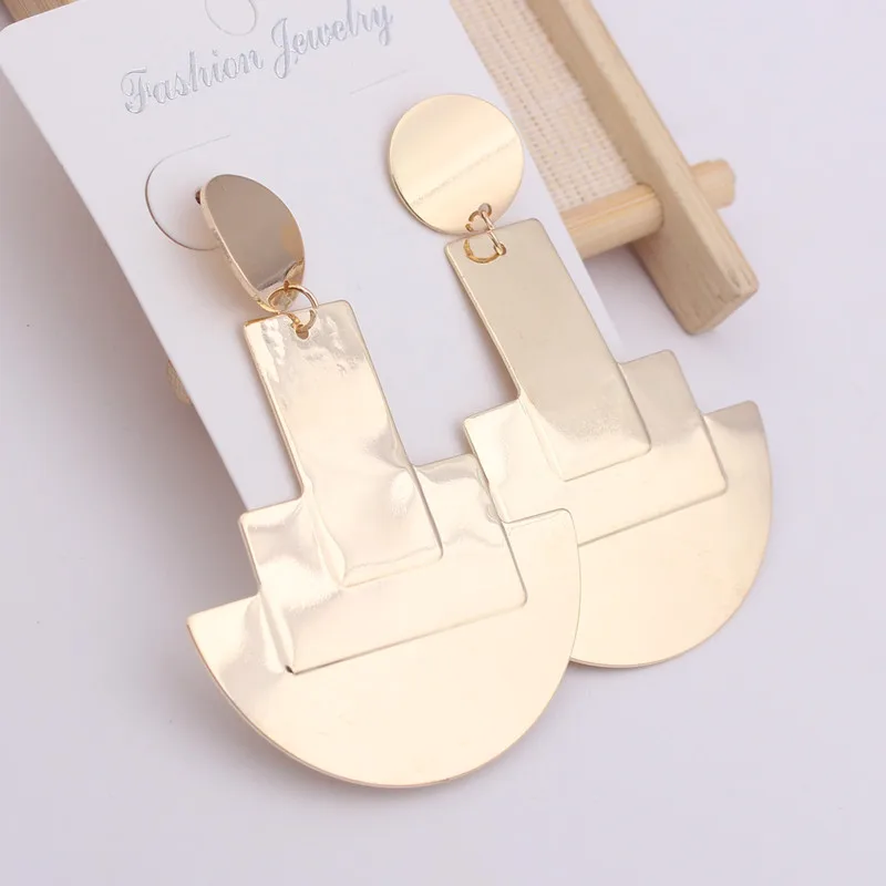 Индивидуальные геометрические металлические блестящие украшения для женщин