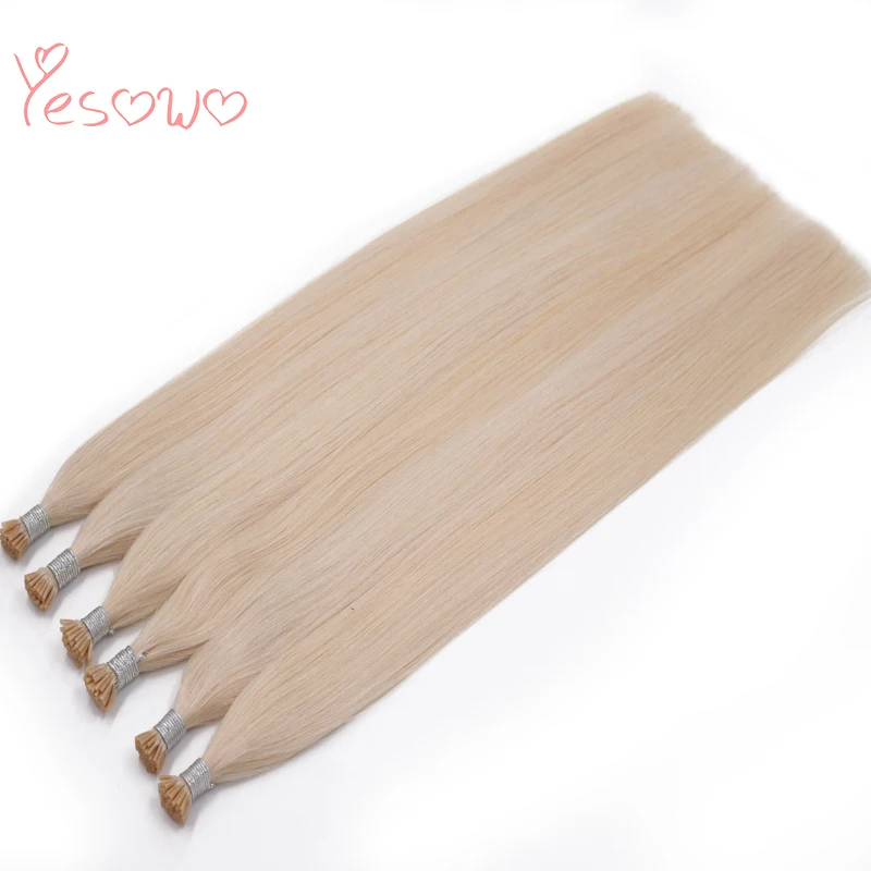 Yesowo предварительно скрепленные Remy i Tip кератиновые накладные 0,8 г/прядь 40 г 60# малазийские прямые человеческие волосы