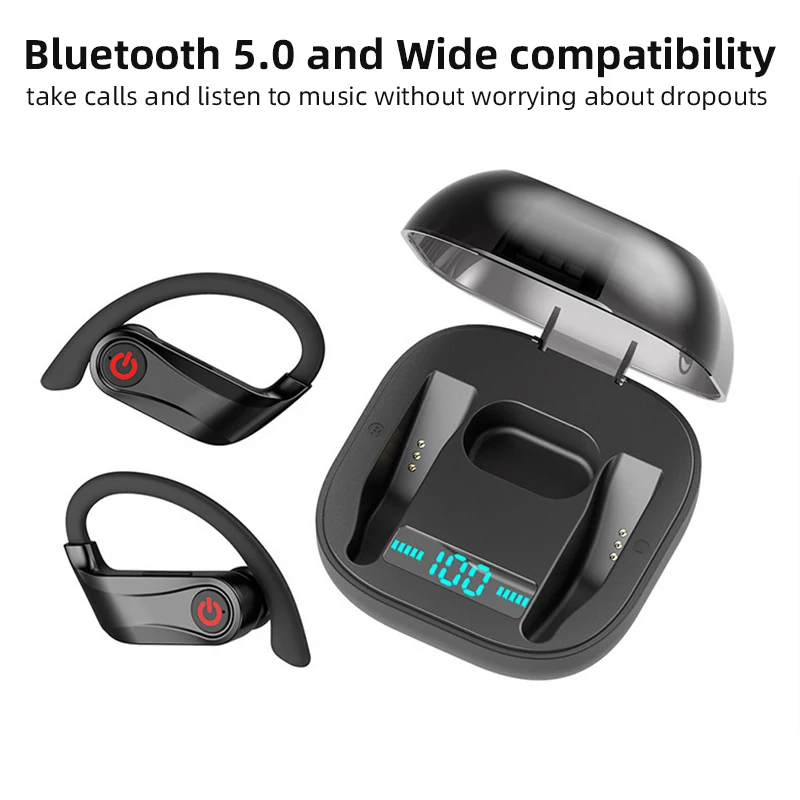 Arikasen настоящие беспроводные наушники bluetooth 5,0 наушники TWS спортивные наушники 3D стерео звук с микрофоном и чехол для зарядки