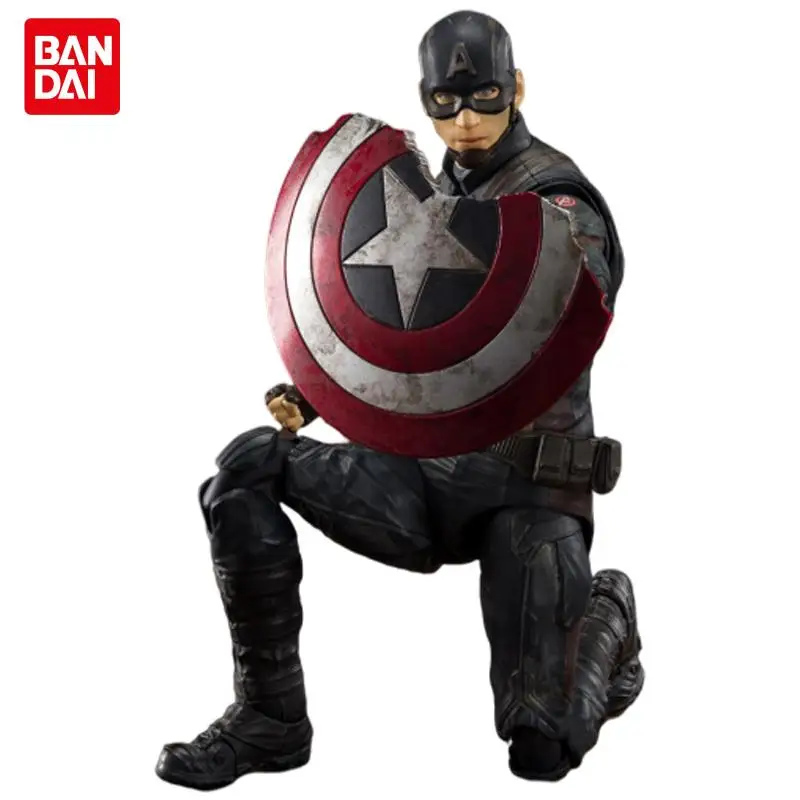 

Orignal Bandai Marvel Avengers Endgame Captain America 15Cm Shf Collect Doll Steve Rogers Action Figure Model Adult Kids Toys