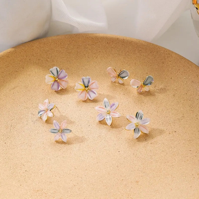 Милые яркие серьги хрустальный цветок для женщин корейские Девушки Элегантные