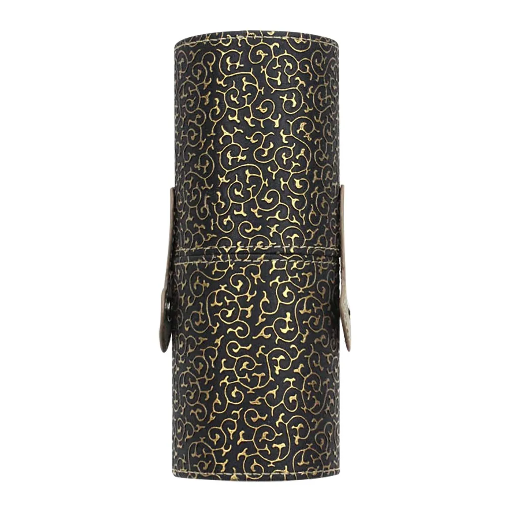1Pcs Makeup brush Holder Fashion PU Convenient Portable Leather Cosmetic Brush Cup Pen Container Case Tube Storage Box#YL5