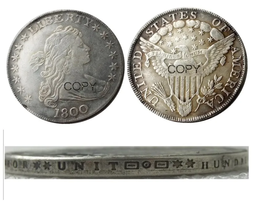 

США 1800 драпированный Бюст доллар Посеребренная КОПИЯ монета