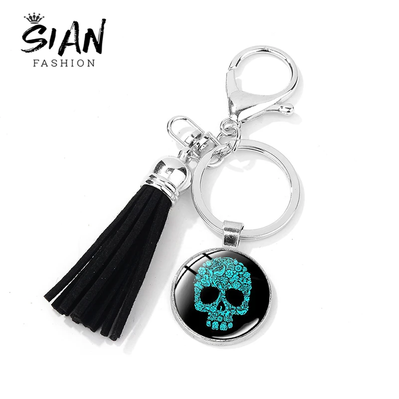 Азиатских мексиканские традиционные сахарный череп искусства узоры брелок День