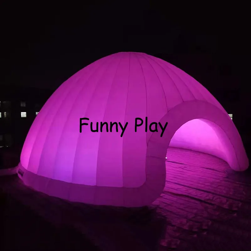 Надувной Igloo со светодиодный Ной подсветкой купольная палатка для