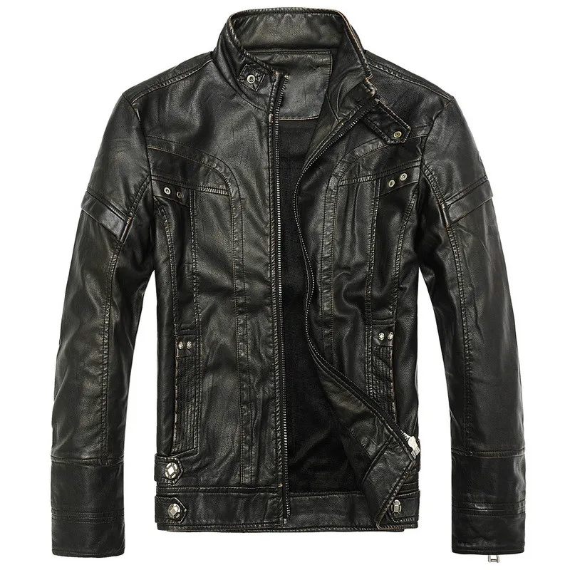 Новые трендовые мужские Куртки из искусственной кожи размер M-3XL высокое качество