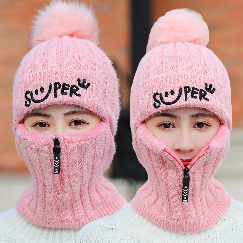 Новая шерстяная шапка с тремя вязаными шапочками + длинный шарф шерстяные