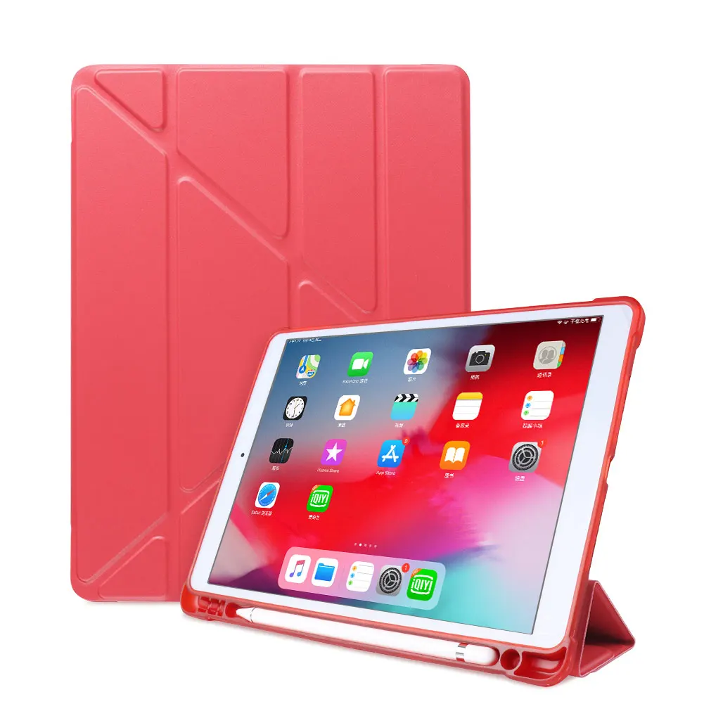 Для iPad 10,2 дюймов iPad 7 чехол с карандашом держатель Трансформеры подставка чехол для iPad Air 3 Pro 10,5 умный чехол спящий режим