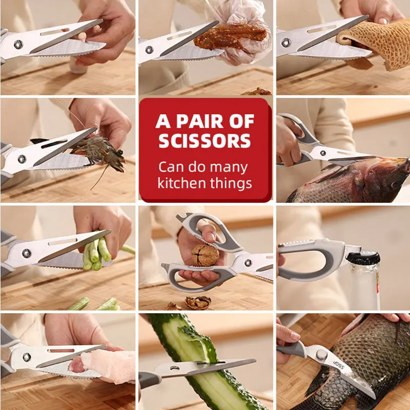 airbell kitchen scissors snack nuts chicken fish scales gadget accessories tool cooking vegetable cutter peeler cans beer opener free global shipping
