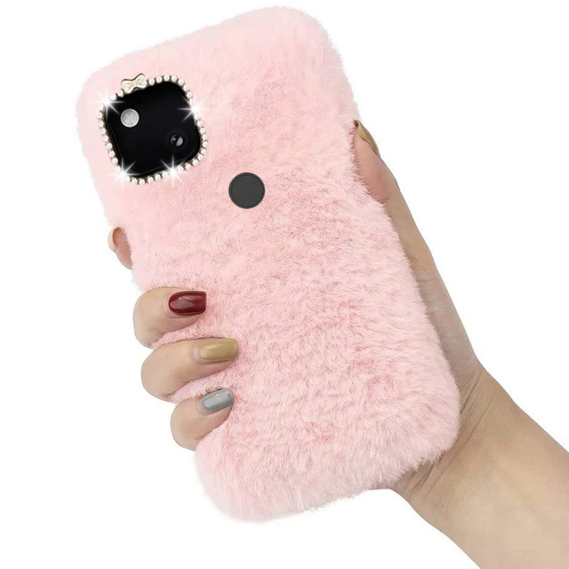Роскошный чехол для телефона с алмазными ушками кролика Google Pixel 5a 5 4a 4 6 Pro 3a 3 2a 2 1 XL