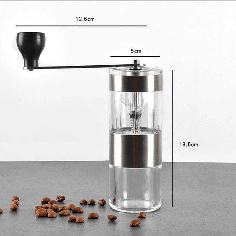 

Mini Stainless Steel Manual Coffee Grinder Portable Adjustable Ceramic Coffee Bean Burr Grinders Mill with Spoon