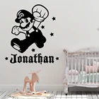 Персонализированные пользовательские имя Супер Марио Виниловые Настенные стикеры декор для детской комнаты украшения спальни наклейки настенные фрески