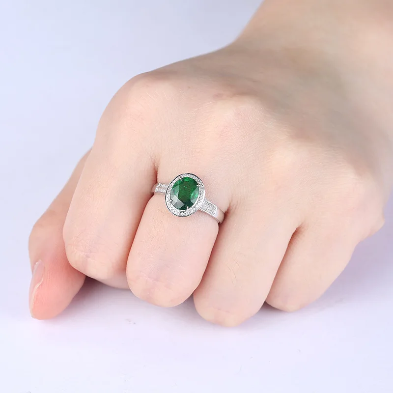 

Natural Emerald Rings for Women Flower Shaped Creative Design Finger Rings Green Gemstone Official Occasion Women S925 Jewelry