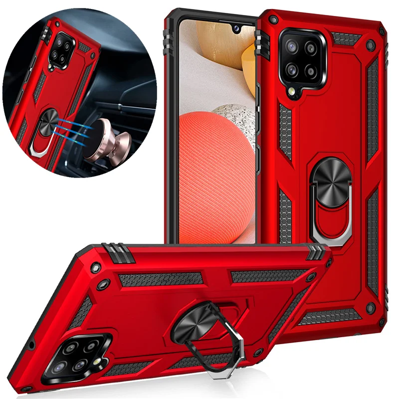 

For Samsung Galaxy A42 5G Case Luxury Armor Shockproof Case for Galaxy A42 5G Silicone Car Holder Ring Case