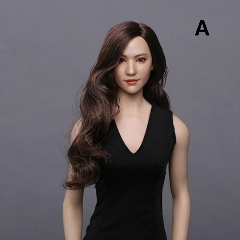 1/6 Scale Sculpt азиатские красивые женские длинные локоны волосы для 12 &quotдевушка