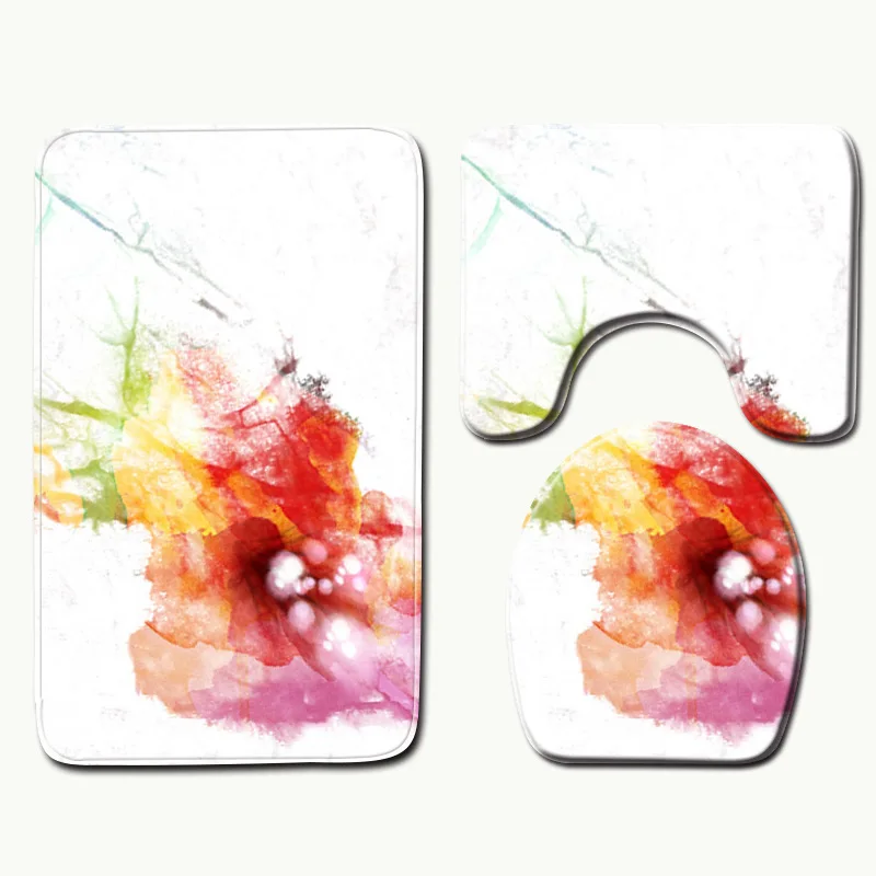 Zeegle с цветочным принтом Ванная комната коврик из микрофибры ковер Нескользящие