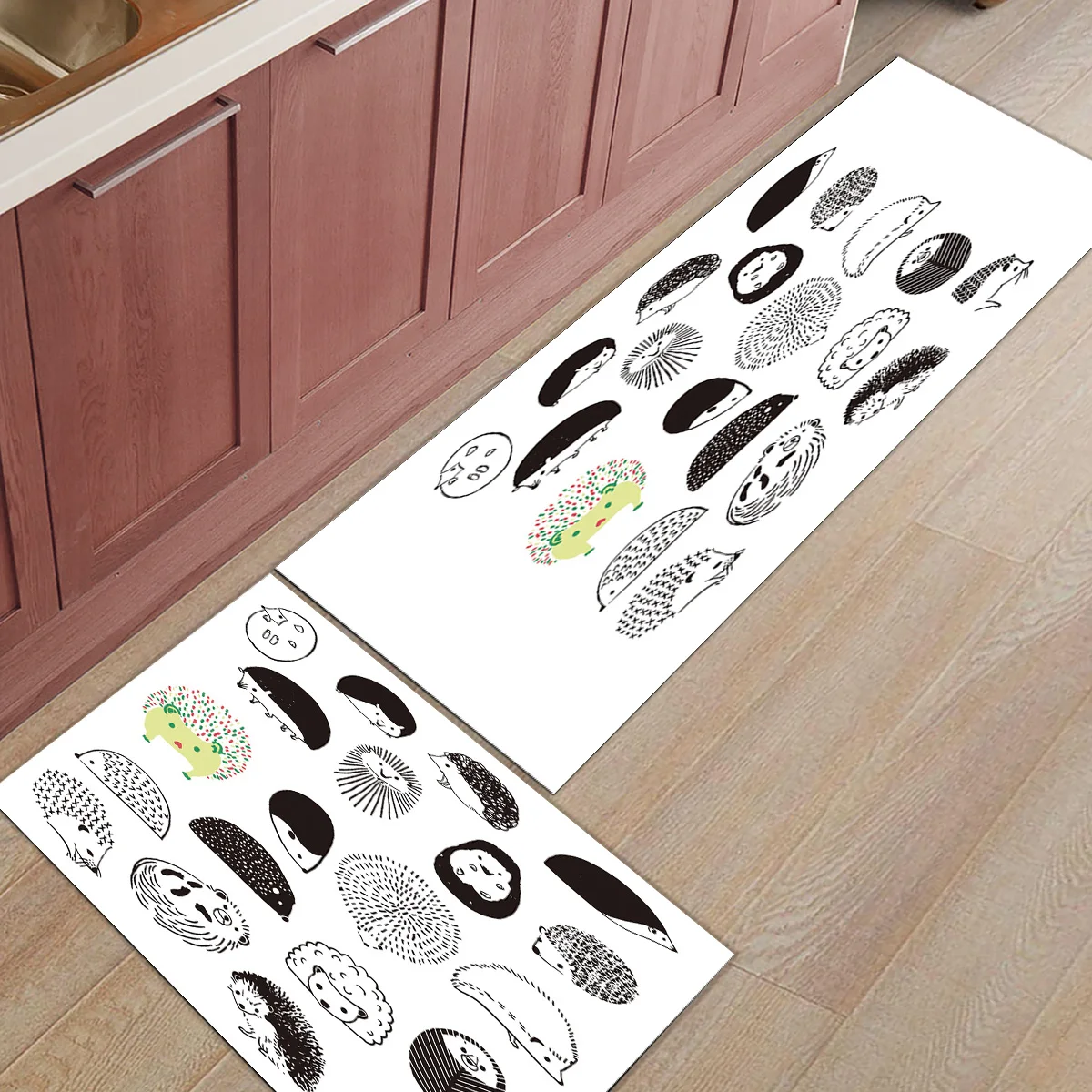 2 шт. Коврики для кухни ручной работы Ежик мультфильм коврики животных входа в