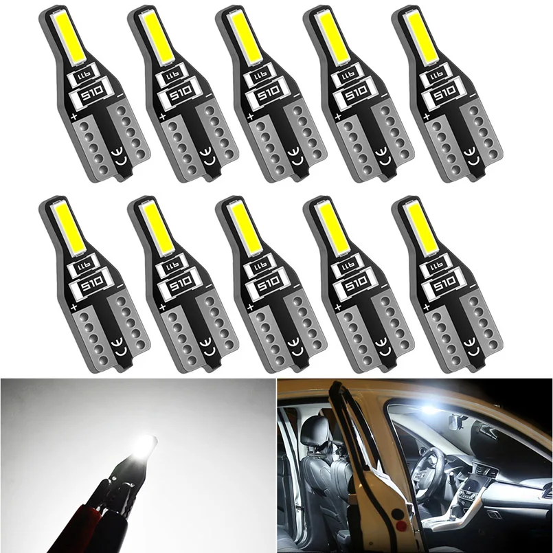 

10pcs T10 led W5W Led Bulbs Led Interior Light 7020SMD White 12V For Mazda 3 6 CX-5 323 5 2 CX5 Peugeot 307 206 308 407 207 4008
