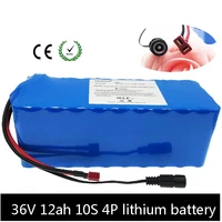 36v 12ah electric bicycle lithium battery 42v 10s 4p high quality 18650 pack motorcycle bike scooter with 15a bms