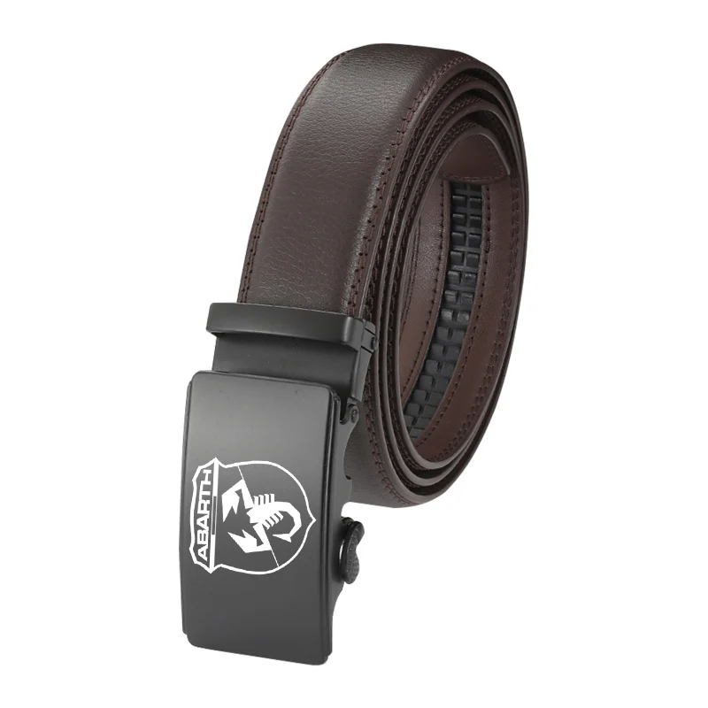 Мужские ремни с металлической автоматической пряжкой кожаные высокого качества