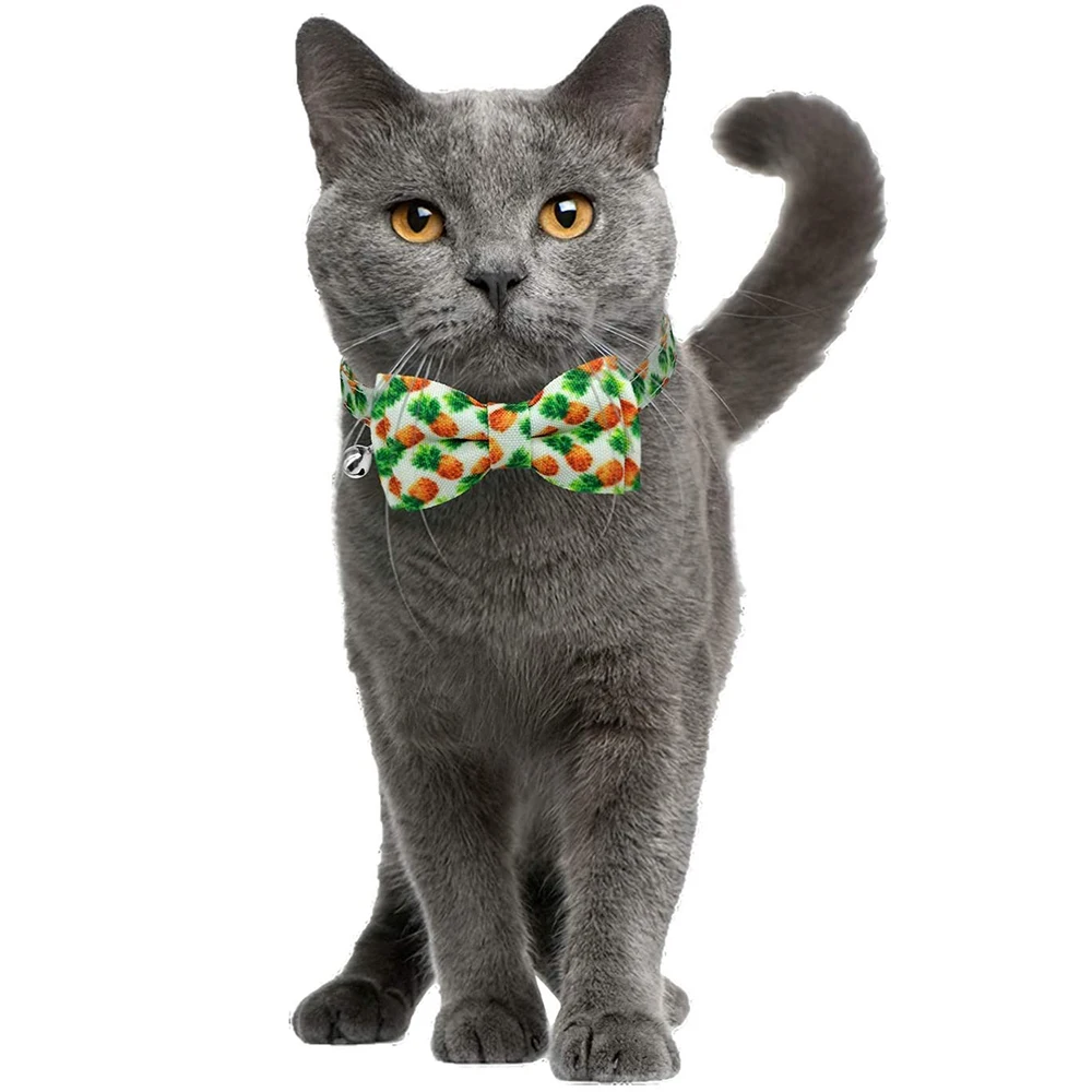Ошейник для кошек с милым галстуком бабочкой и колокольчиком регулируемые