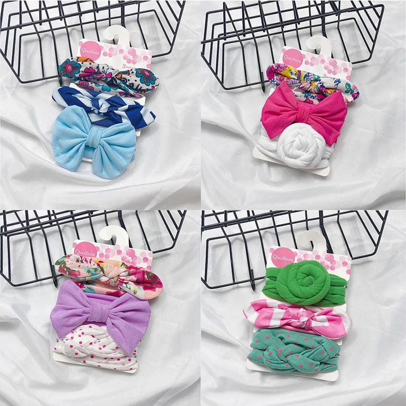 3 шт./компл. аксессуары для волос маленьких девочек хлопковая ободок