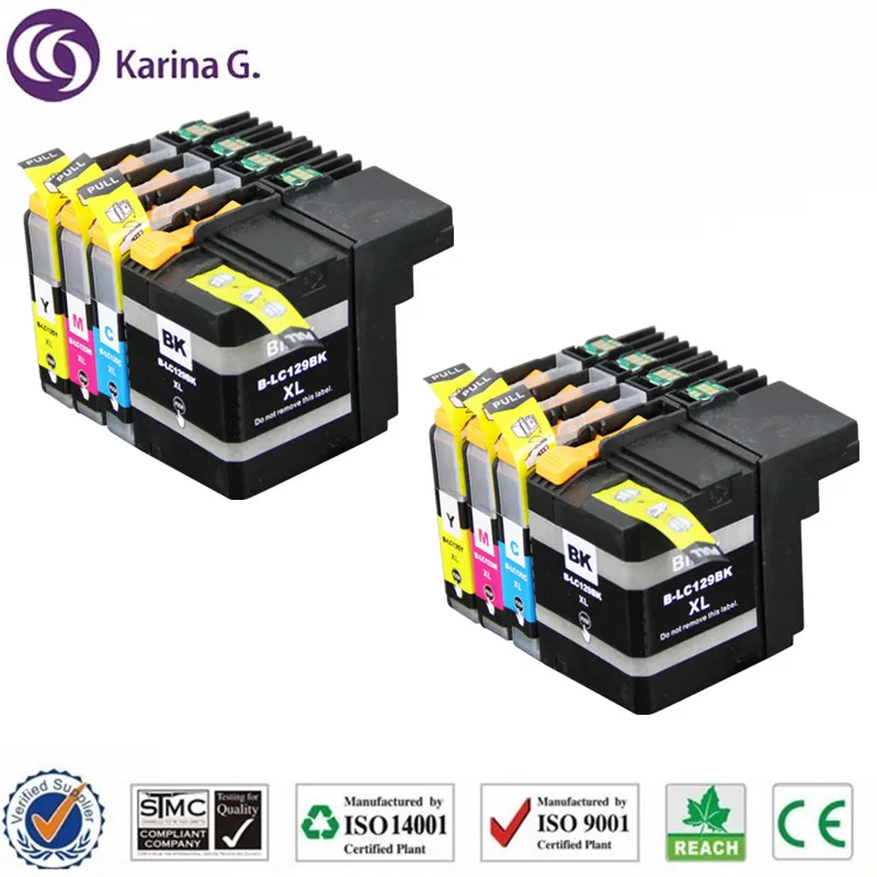 8 шт. совместимых чернильных картриджей для LC129 LC125 подходят Brother MFC-J6520DW MFC-J6720DW и т.