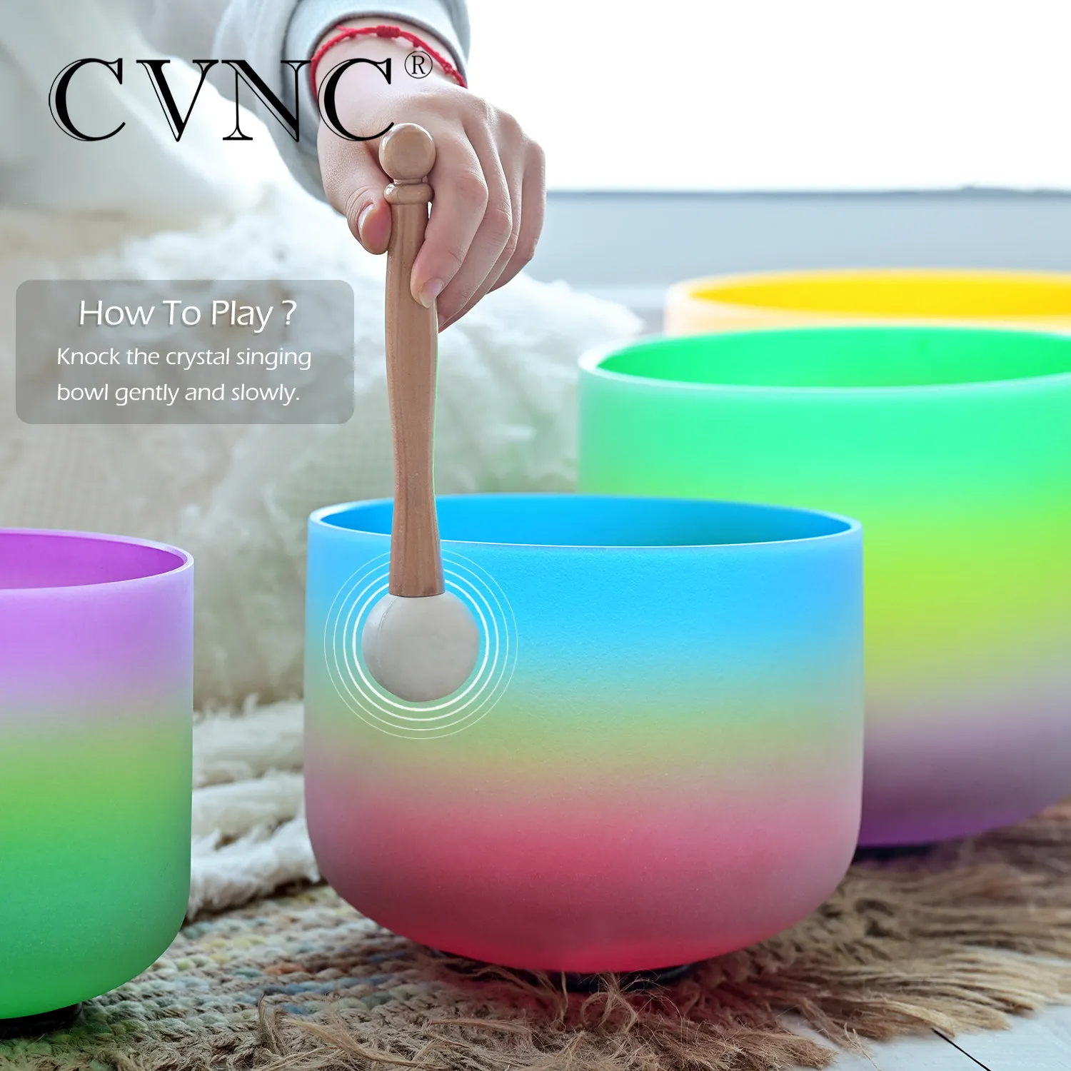 Набор из 7 предметов Матовый Кварцевый Поющий набор CVNC 8 14 дюймов|Колокольчики и