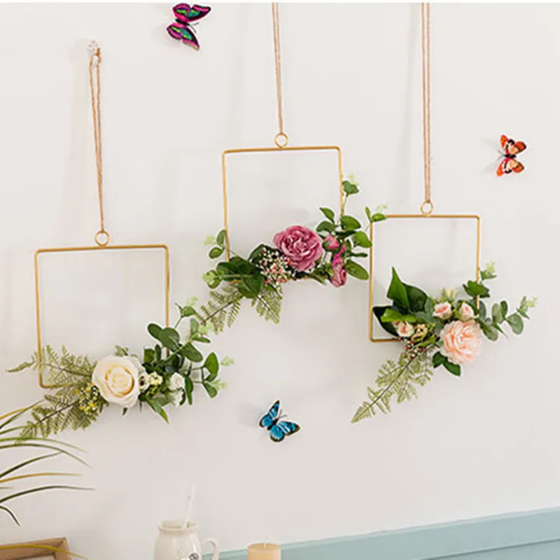 Искусственные цветы CuteLife в скандинавском стиле металлическое настенное