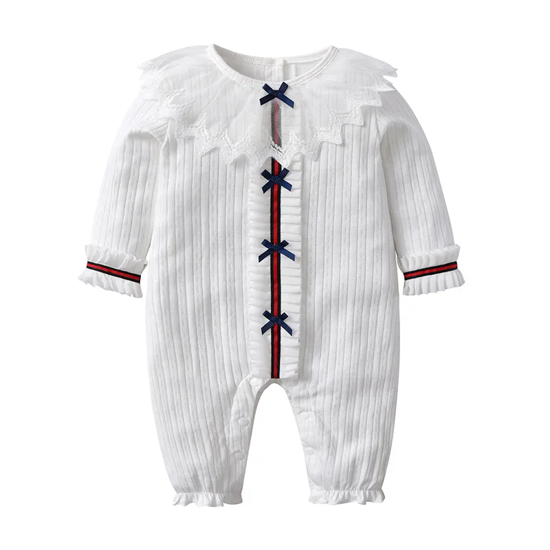 

Brand Children's Clothing, 2021 Spring And Autumn New Baby Clothing, Bow Knitted Baby Girl's Jumpsuit, Fashion Pants, Climbin