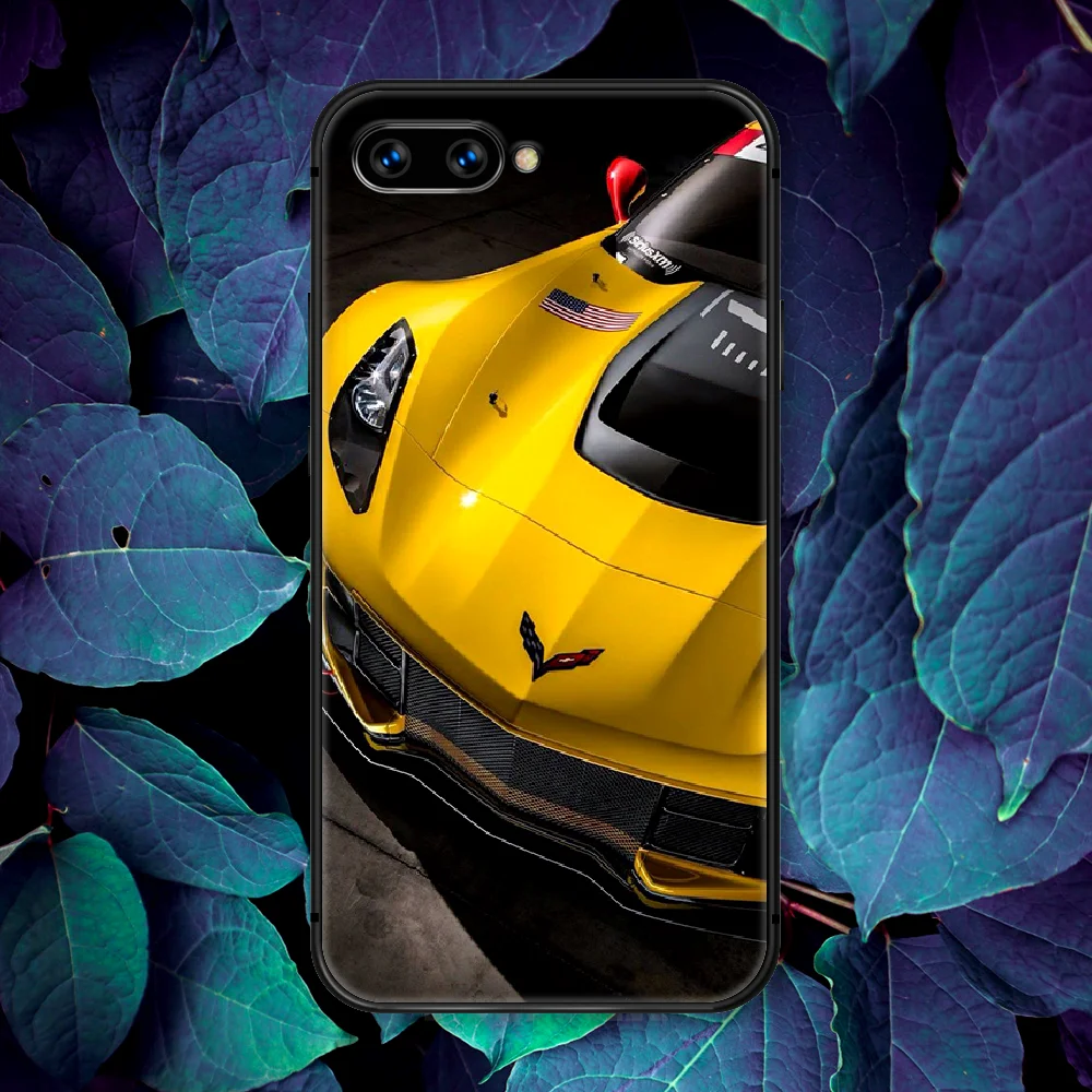 

Chevrolet Luxury Sport Car Phone Case For Huawei Honor 6A 7A 7C 8 8A 8X 9 9X 10 10i 20 Lite Pro Play black Cell 3D Back Silicone