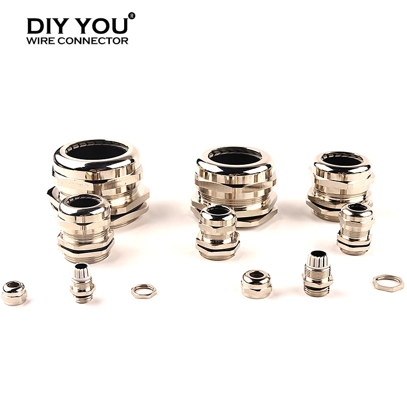 1 шт. металлический медный никелированный IP68 Водонепроницаемый Кабельный разъем