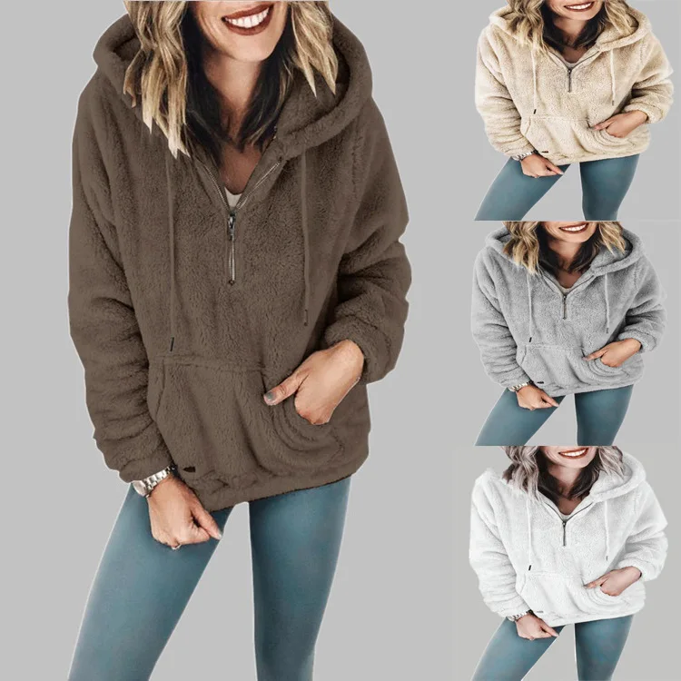 

Winter style warm hooded style top women's clothing