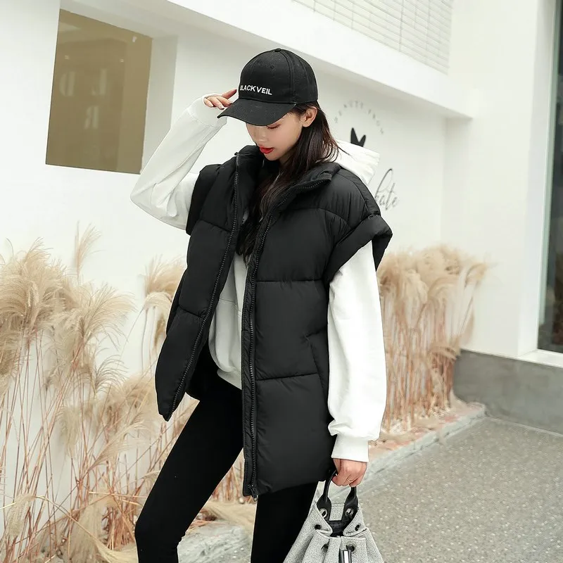 Женский жилет с воротником стойкой без рукавов|Жилеты и безрукавки| |