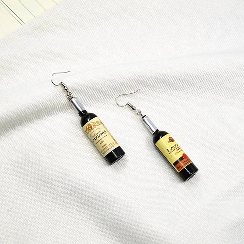 Креативные Подвесные серьги в виде винной бутылки модные женские бокалы