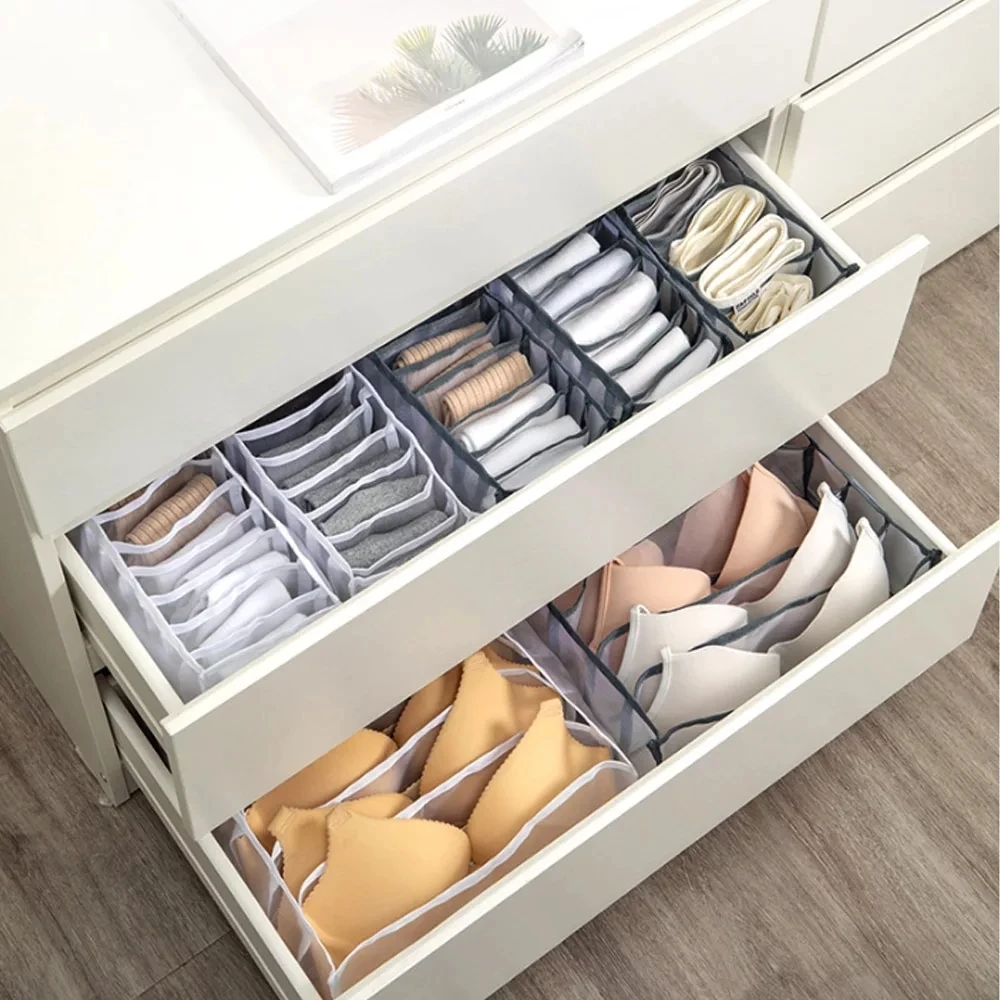 

Foldable Underwear Drawer Organizers Dividers Closet Dresser Clothes Storage Organizer Box for Bras Scarves Ties Socks Boxes