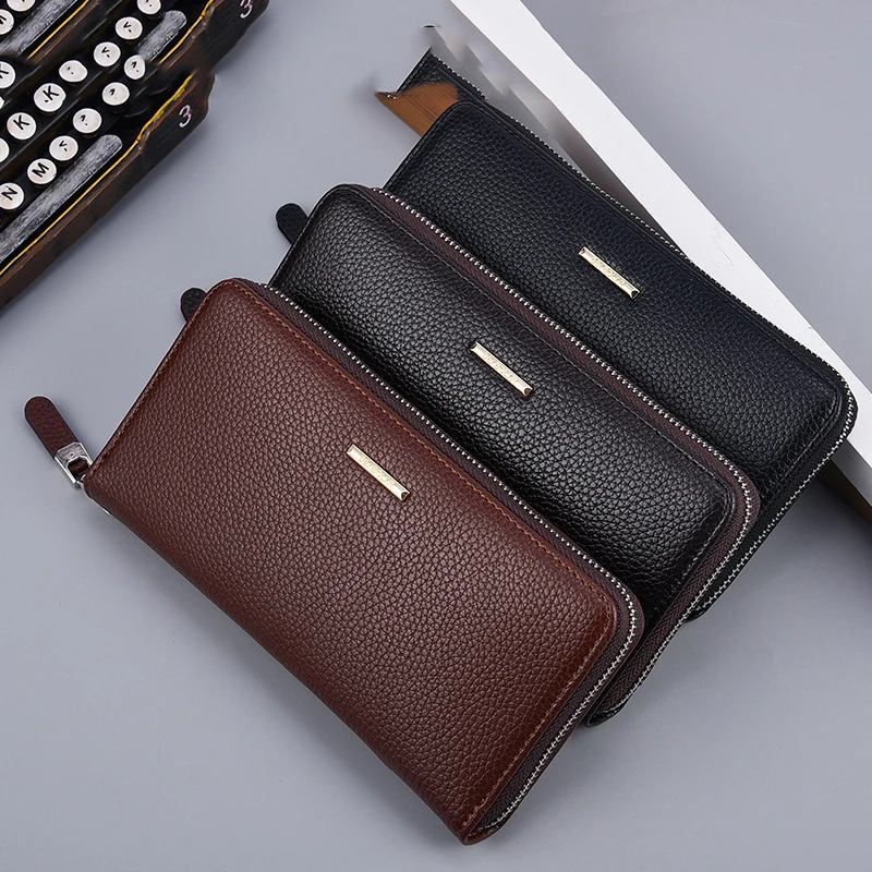 

2021 Popular Long Wallet Wallets Business Leisure Multifunctional Men Handbag Mobile Phone Card Coin Cash Purse For Thanksgiving