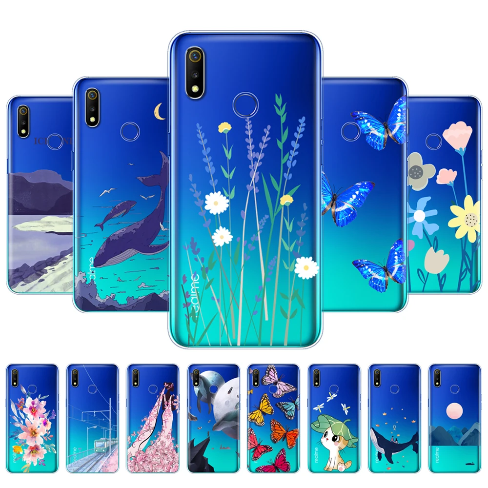 Чехол для Realme 3, мягкая задняя крышка для OPPO Realme 3 Pro, чехол для Realme3 3Pro Realme3Pro, защитный бампер