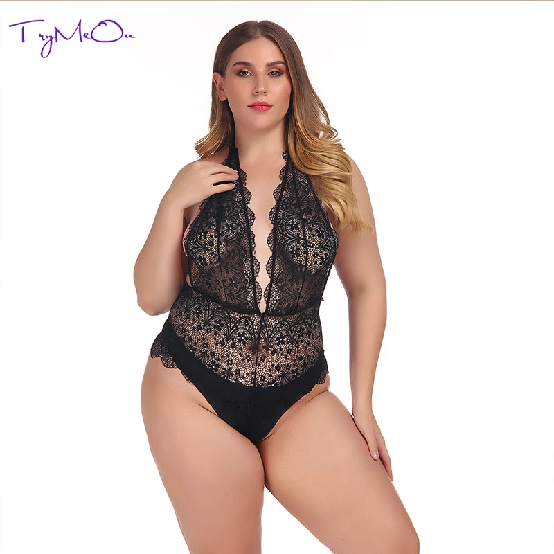 TryMeOn сексуальные горячие эротические Кружевные Боди костюмы для женщин белый