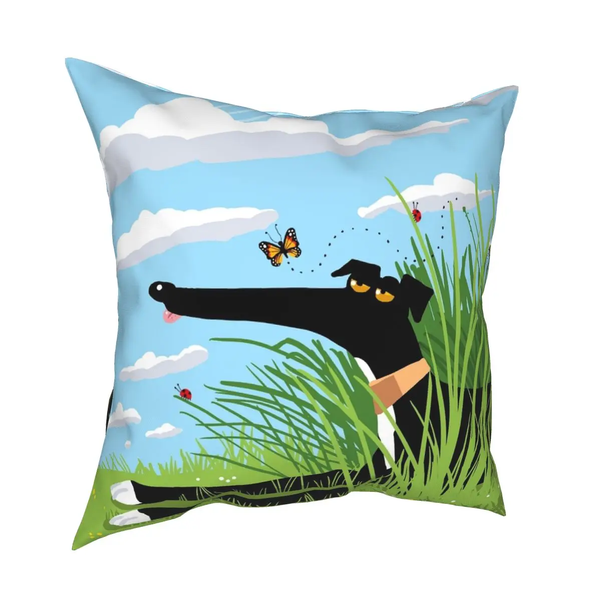 Летние собаки Грейхаунд Подушка Чехол набивные ткани наволочка для подушки