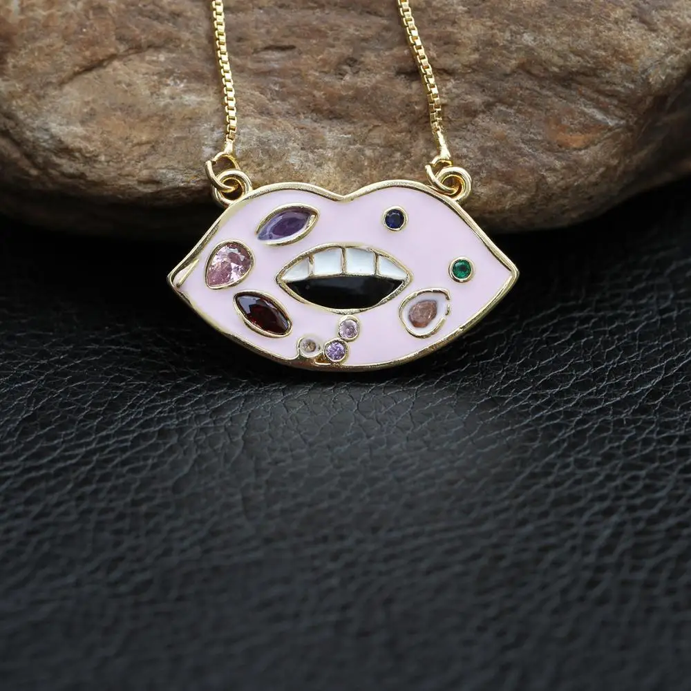 Красочные бабочки камень Мода CZ микро магазин ювелирных изделий Подвеска губы