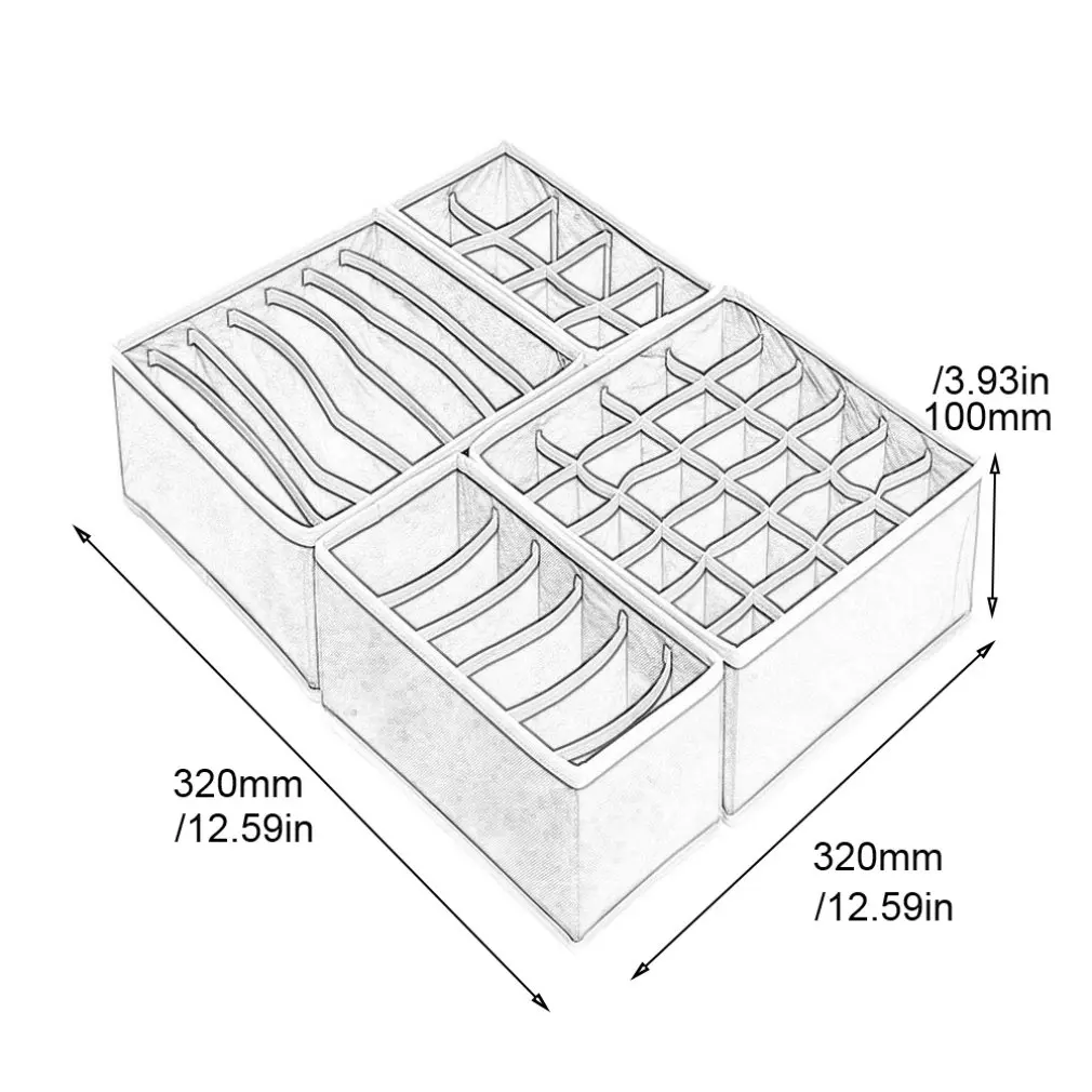 

4Pc/Set Underwear Bra Organizer Storage Box Bags Drawer Closet Organizers Boxes For Underwear Scarfs Socks
