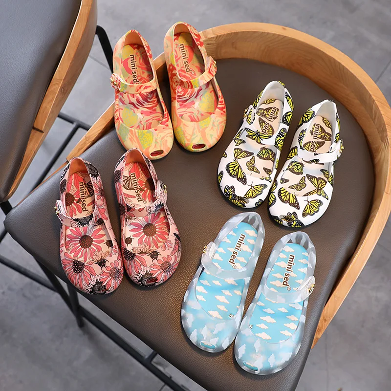 

New Style Children Jelly Shoes Mini Sed 2022 Fish Mouse Summer Sandals Girl Soft sole Rain Shoes Kids Princess Beach Shoes MS013
