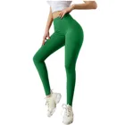 Леггинсы Бесшовные однотонные с высокой талией, спортивные женские штаны для фитнеса, бега, йоги, эластичные трико для тренировок в тренажерном зале и бедер