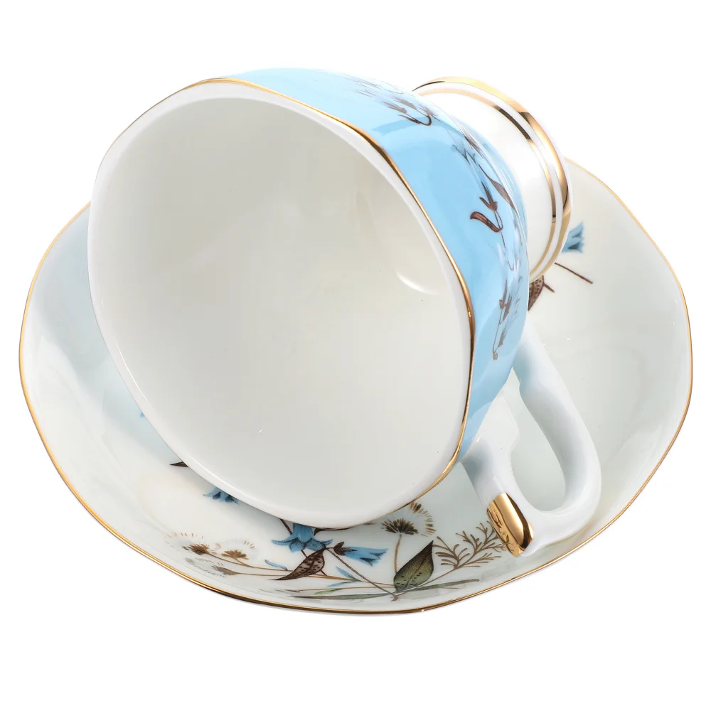 

1 Set Cup and Saucer Set Bone China Practical Coffee Cup Kitchen Supply